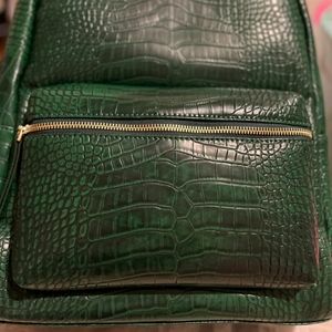 Jeffree Star Green Alligator embossed backpack